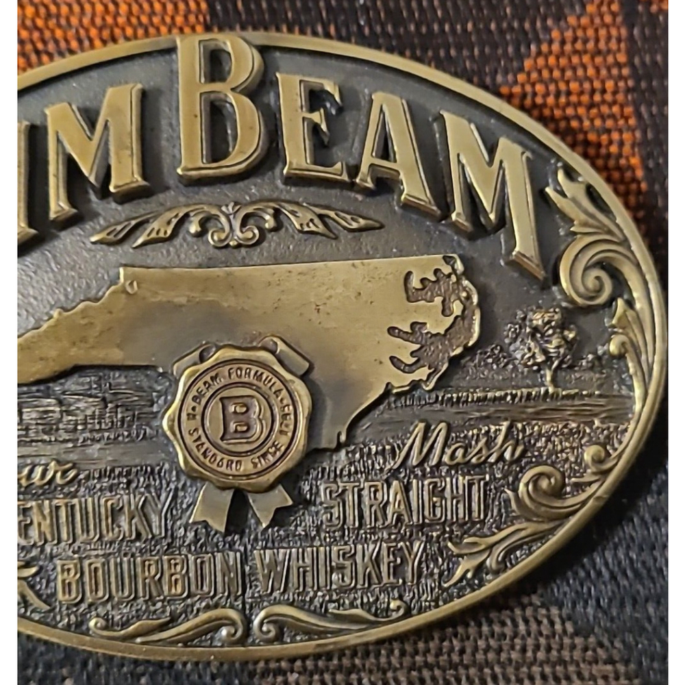 Vintage 90s 1996 Jim Bean Belt Buckle Collector Series in Original Packaging USA - Picture 10 of 14